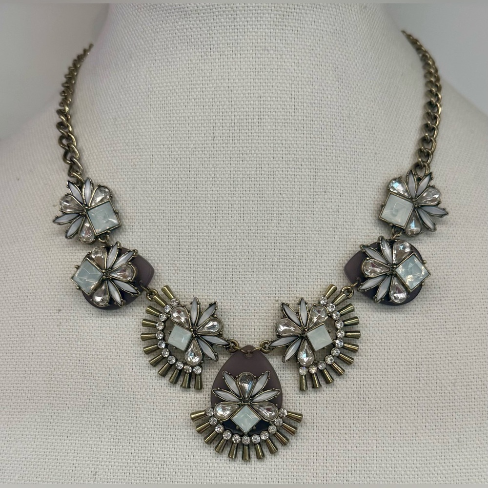 Charming Charlie Statement Necklace w/ Crystal Accents - adjustable